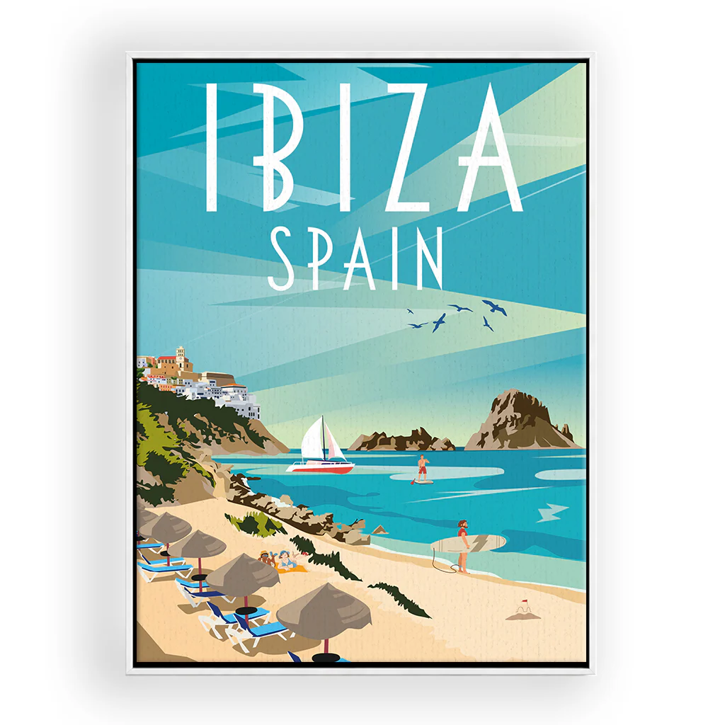 ibiza Leinwand Rahmen Weiss