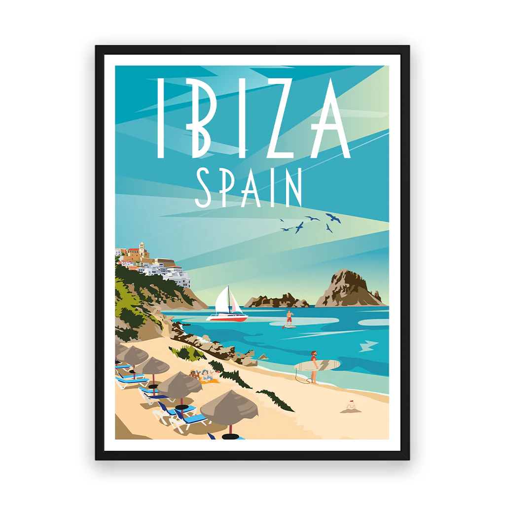 ibiza Poster Rahmen Schwarz