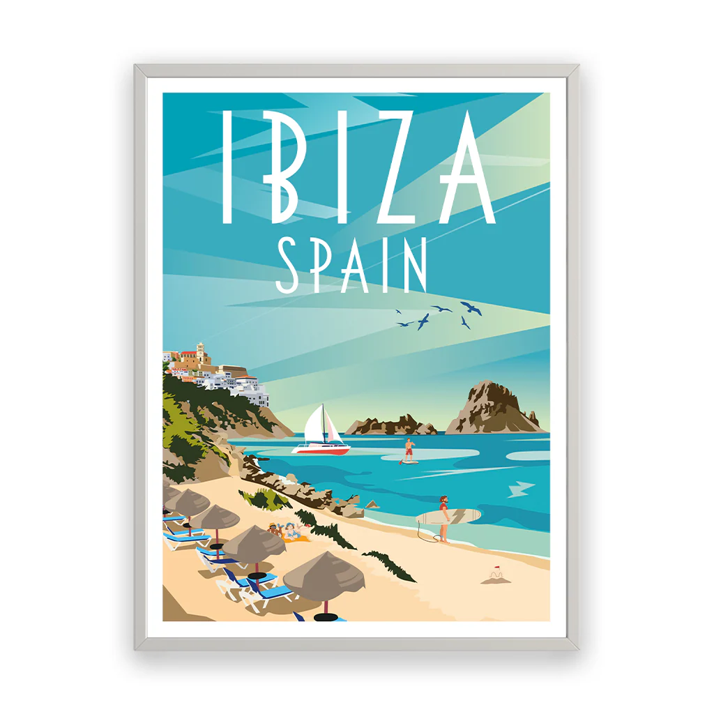 ibiza Poster Rahmen Weiss
