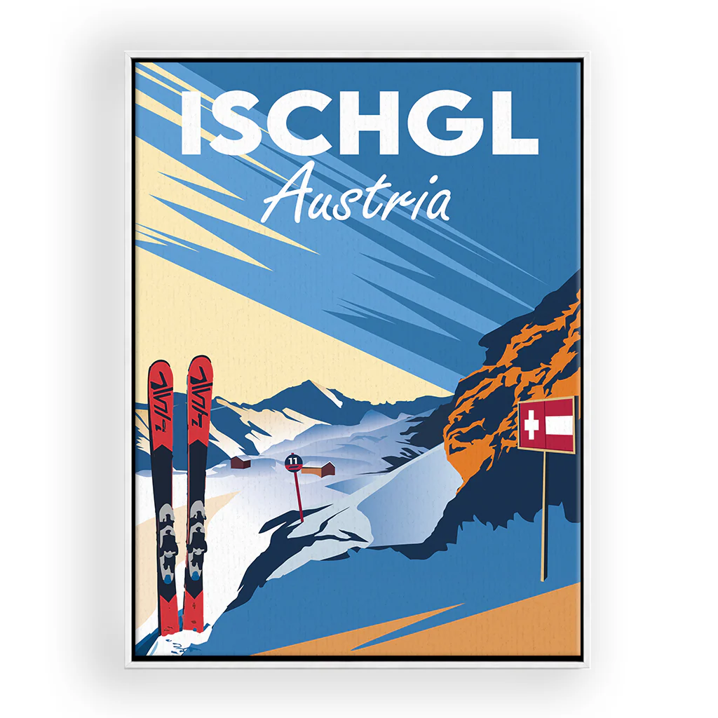 ischgl Leinwand Rahmen Weiss