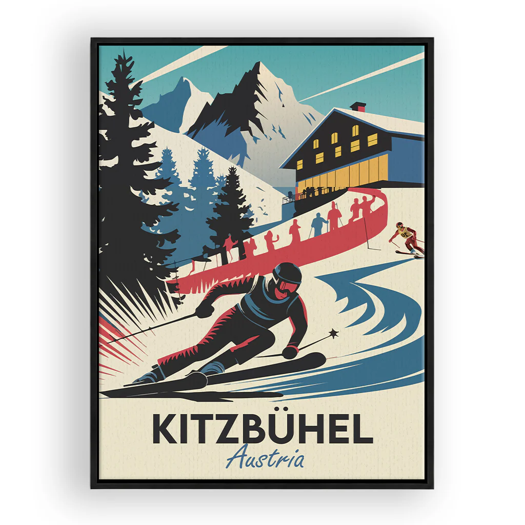 kitzbuehel Leinwand Rahmen Schwarz