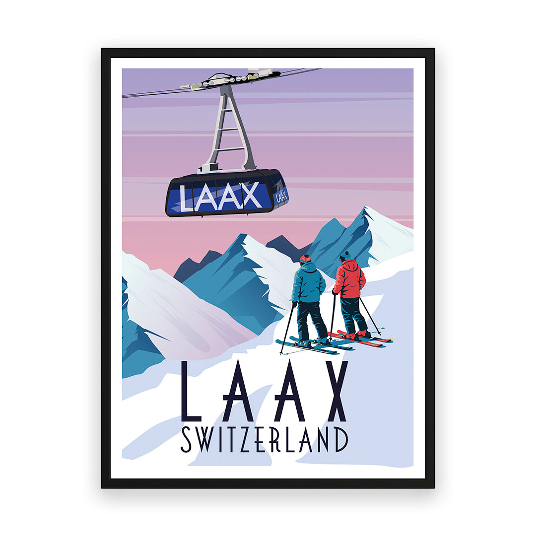 Laax Schweiz Kunstdruck