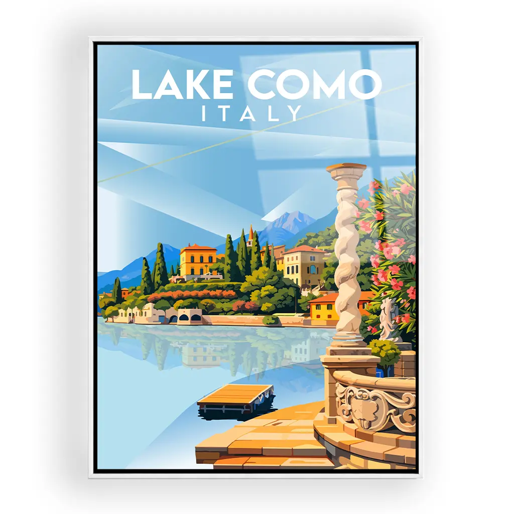 lake-como acryl_rahmen_weiss