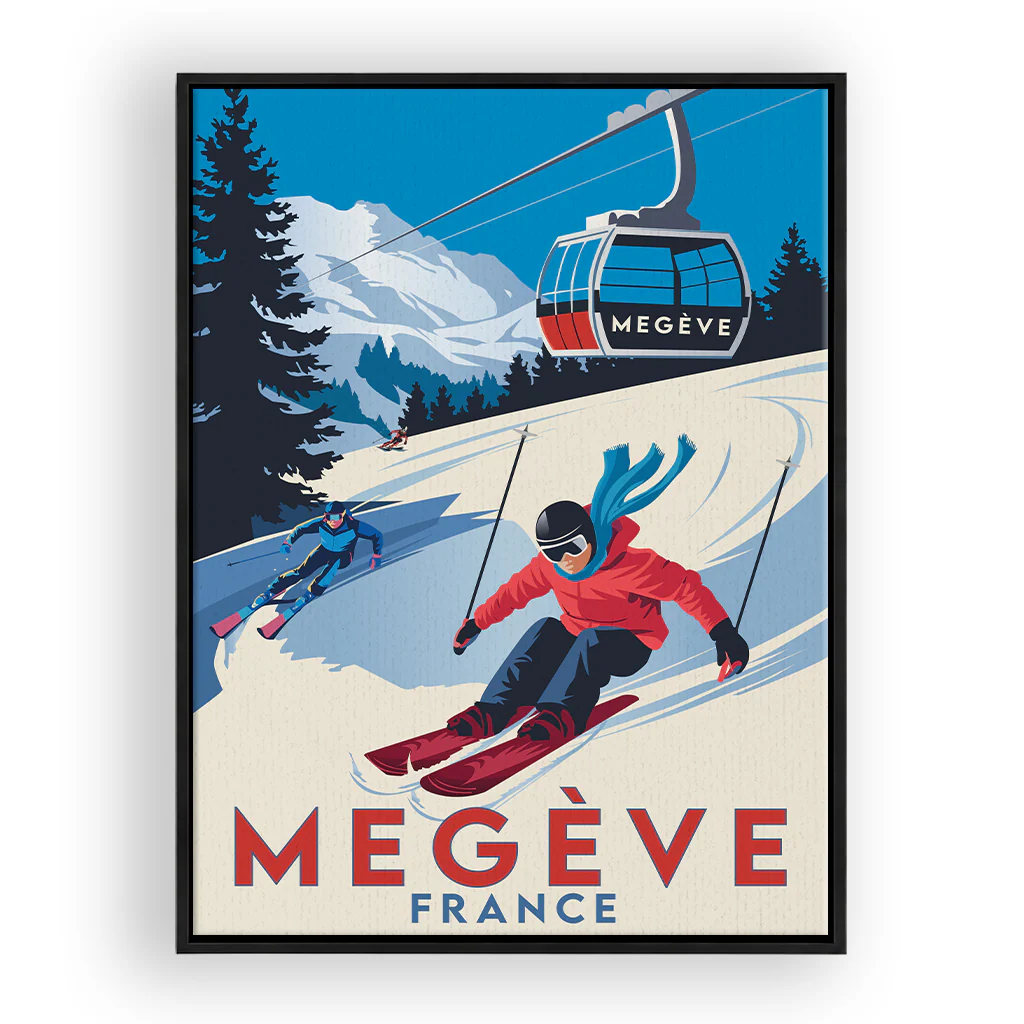 megeve Leinwand Rahmen Schwarz