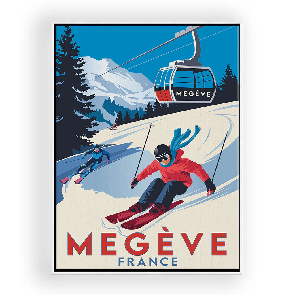 megeve Leinwand Rahmen Weiss