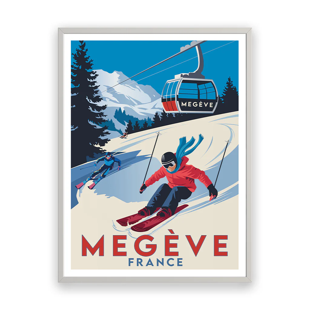 megeve Poster Rahmen Weiss