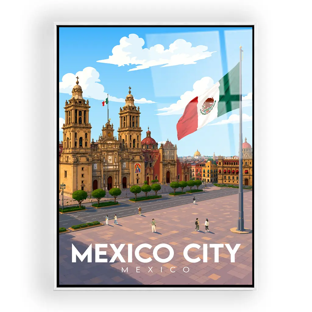 mexico-city acryl_rahmen_weiss