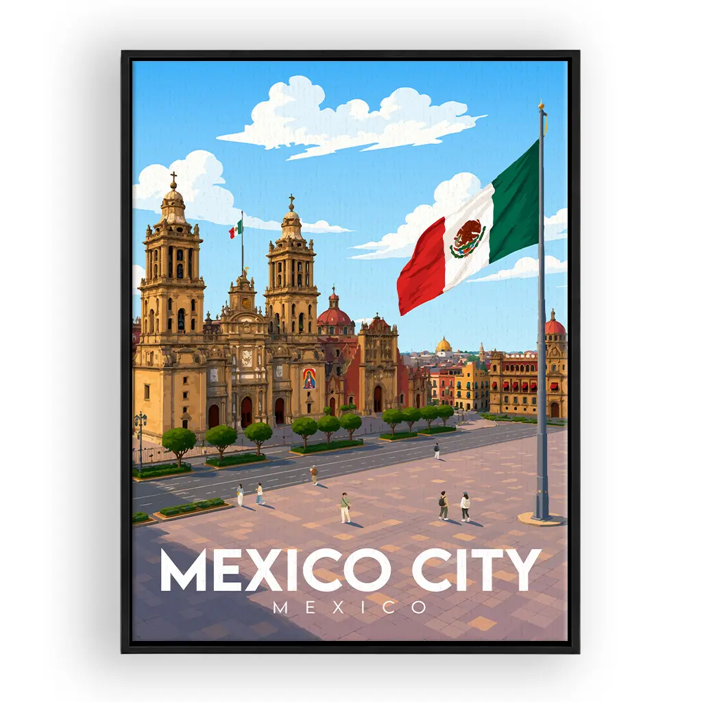 mexico-city leinwand_rahmen_schwarz