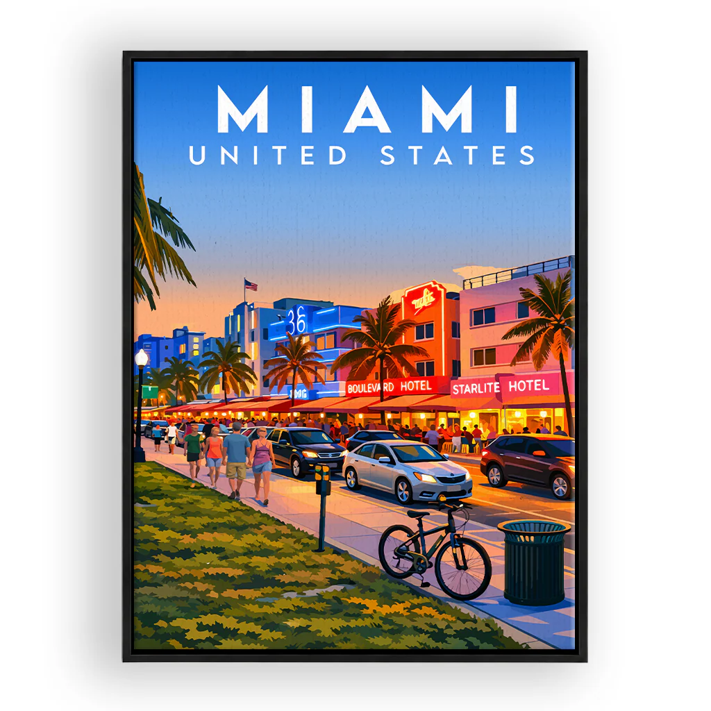 miami leinwand_rahmen_schwarz