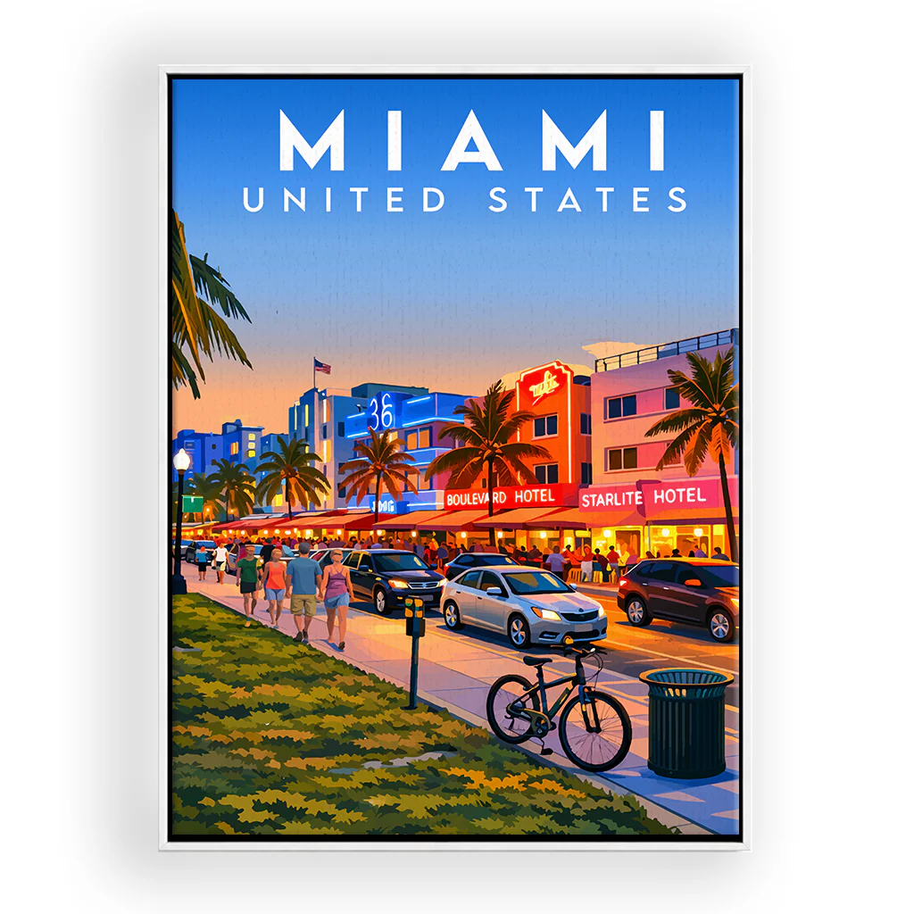 miami leinwand_rahmen_weiss