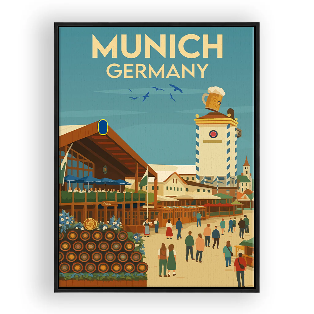 munich-oktoberfest leinwand_rahmen_schwarz