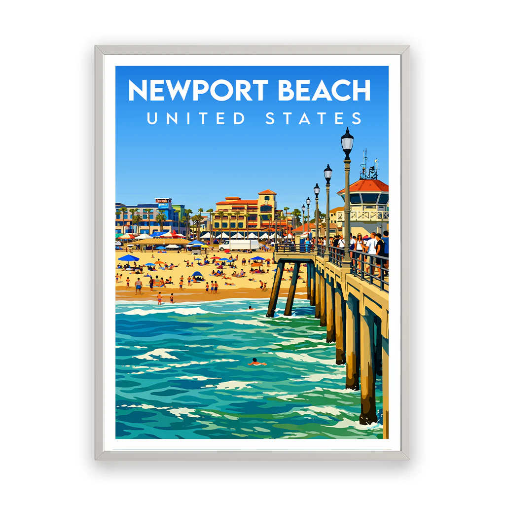 newport-beach poster_rahmen_weiss