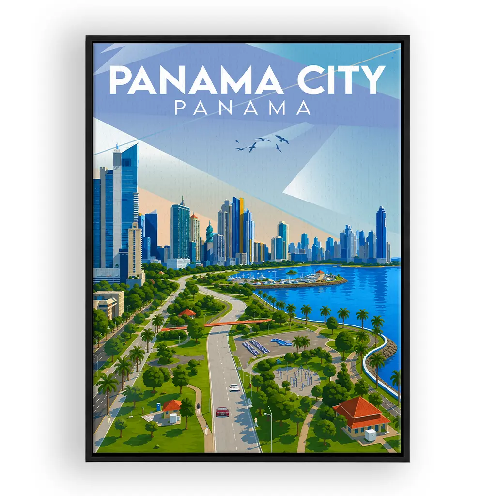 panama-city leinwand_rahmen_schwarz