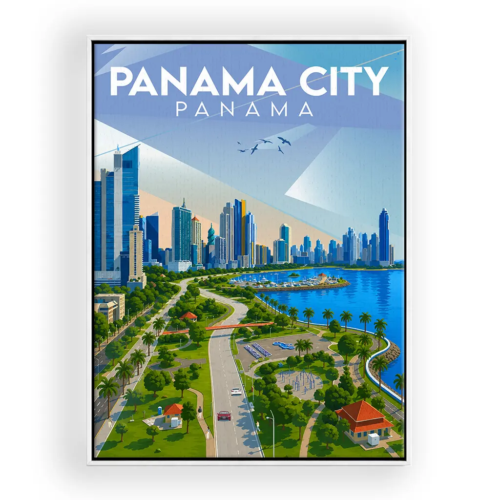 panama-city leinwand_rahmen_weiss