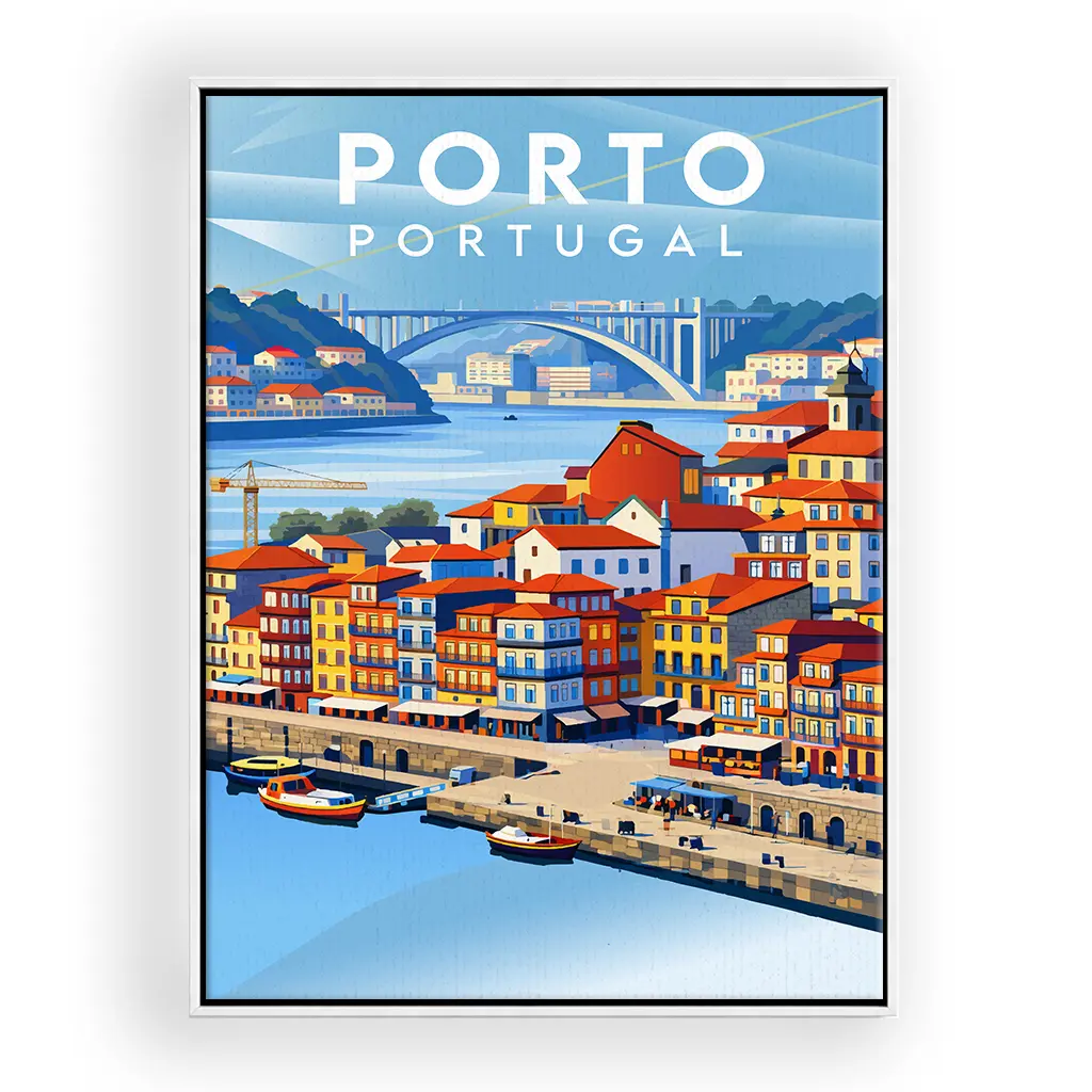 porto leinwand_rahmen_weiss