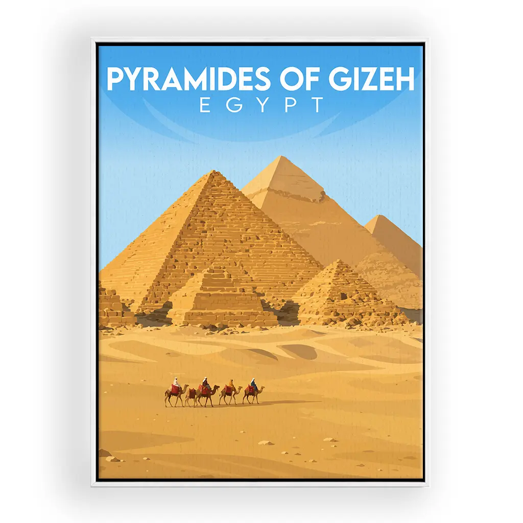pyramides-of-gizeh leinwand_rahmen_weiss