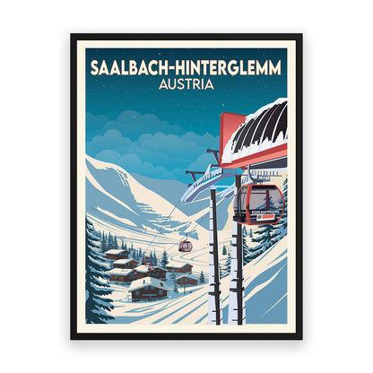 Saalbach-Hinterglemm Österreich Kunstdruck