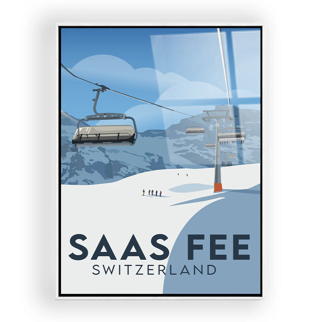 saas-fee acryl_rahmen_weiss