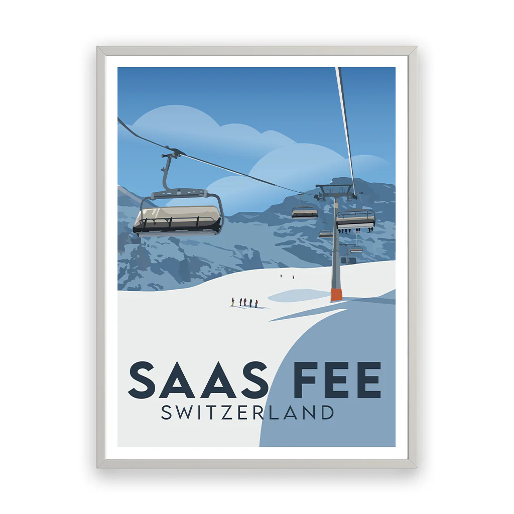 saas-fee poster_rahmen_weiss