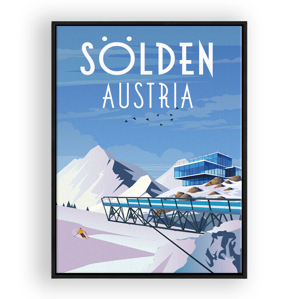 soelden Leinwand Rahmen Schwarz