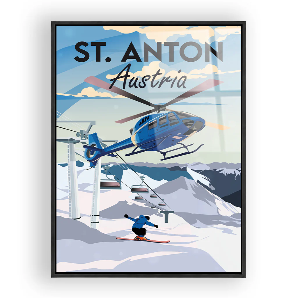 st-anton Acryl Rahmen Schwarz