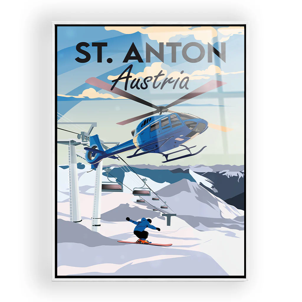 st-anton Acryl Rahmen Weiss