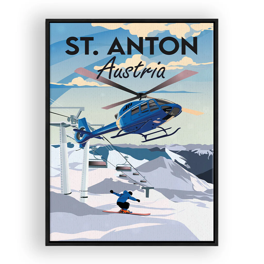 st-anton Leinwand Rahmen Schwarz