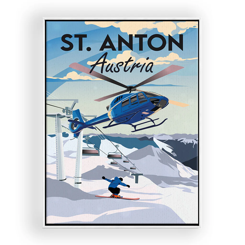 st-anton Leinwand Rahmen Weiss