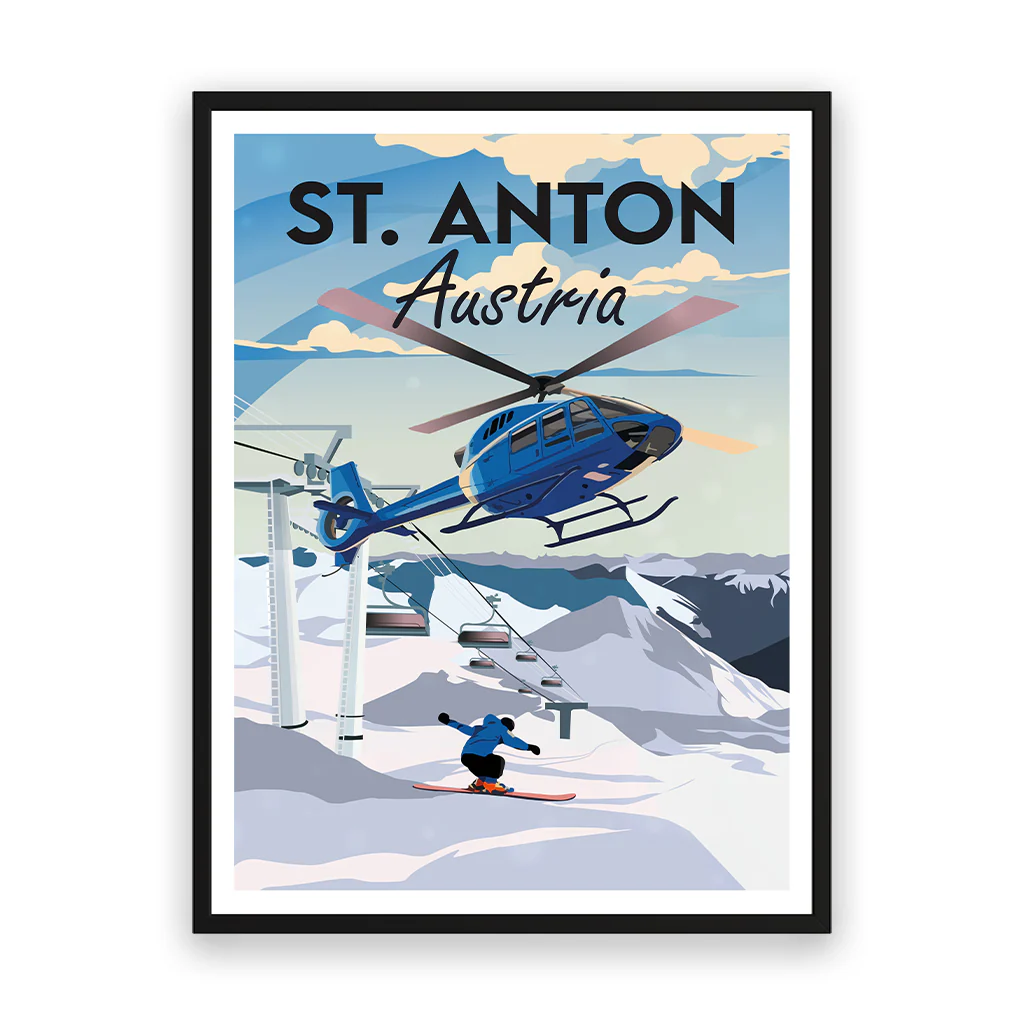 st-anton Poster Rahmen Schwarz