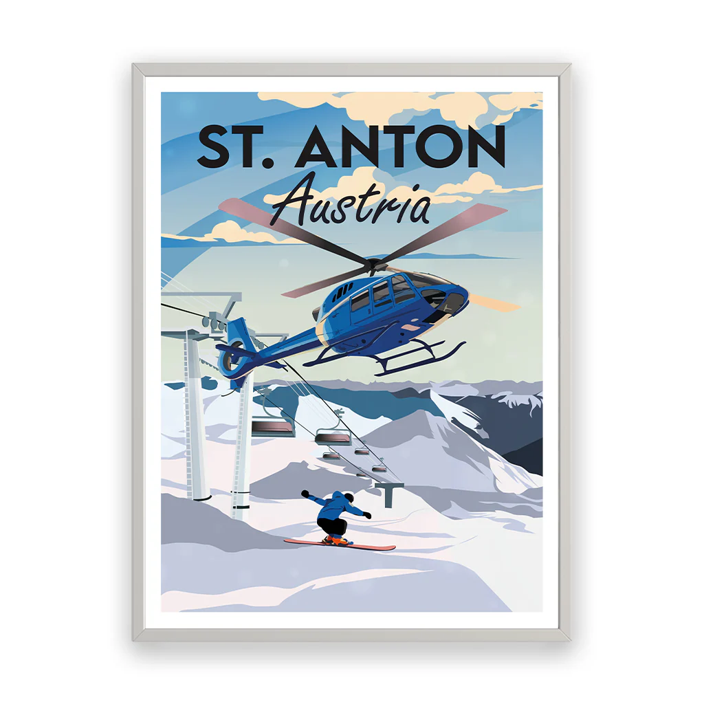 st-anton Poster Rahmen Weiss