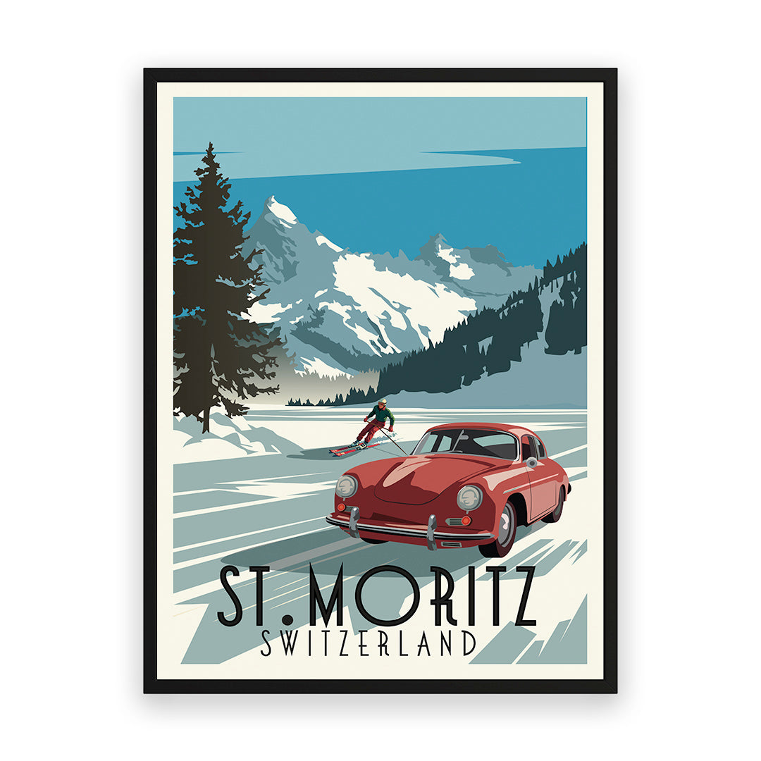 St. Moritz Schweiz Kunstdruck