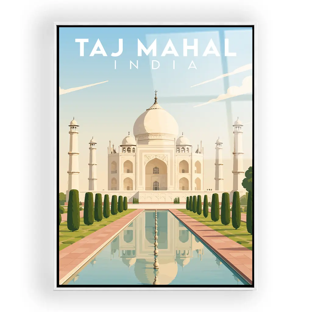 taj-mahal acryl_rahmen_weiss
