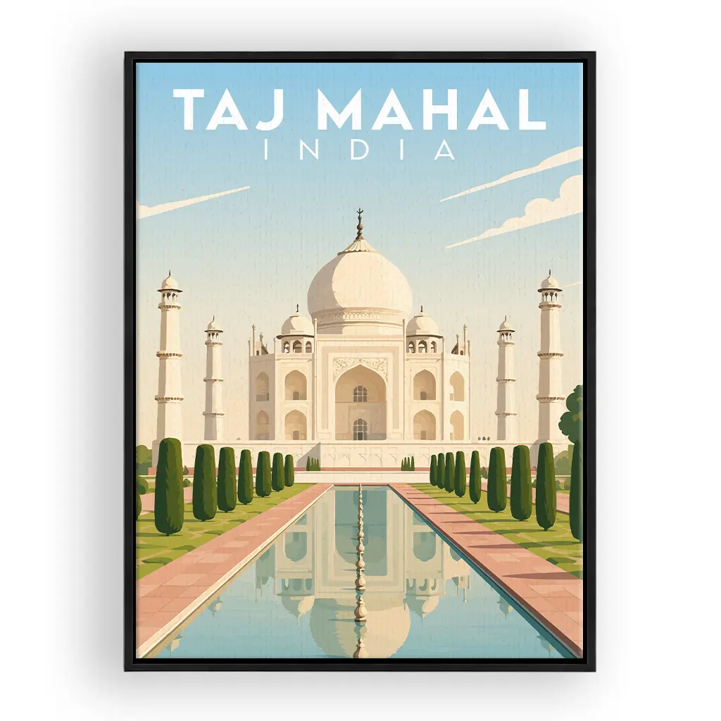 taj-mahal leinwand_rahmen_schwarz