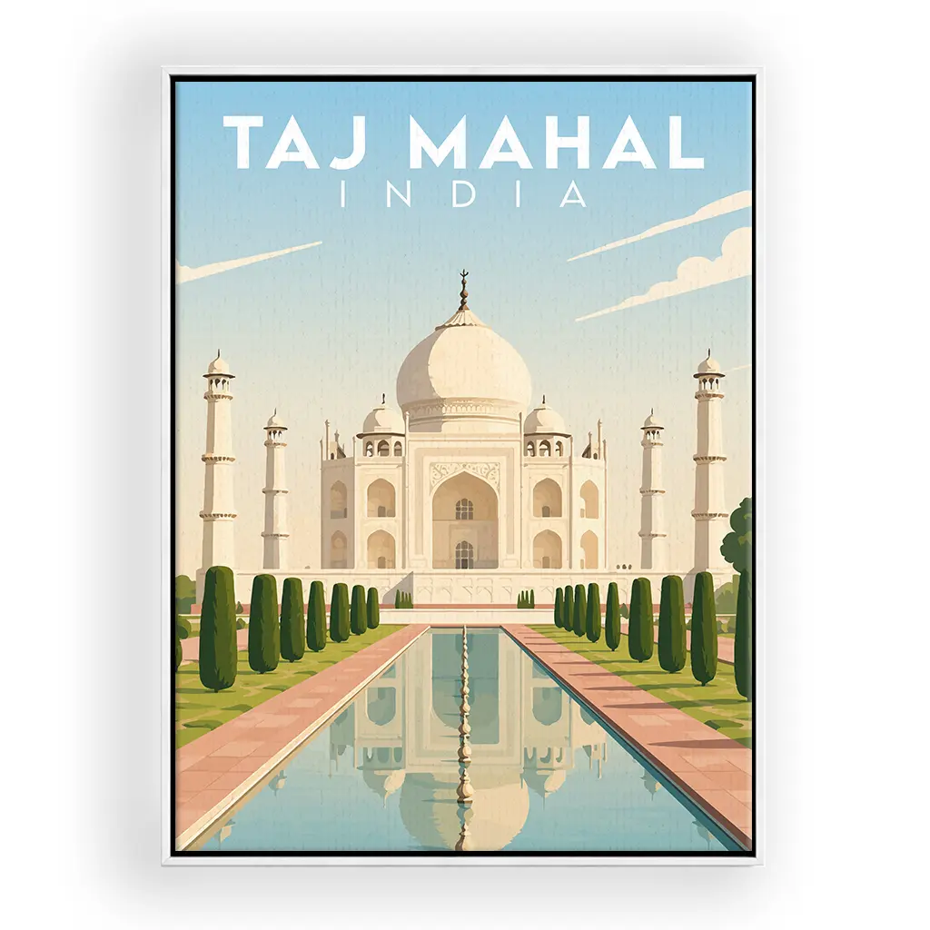 taj-mahal leinwand_rahmen_weiss