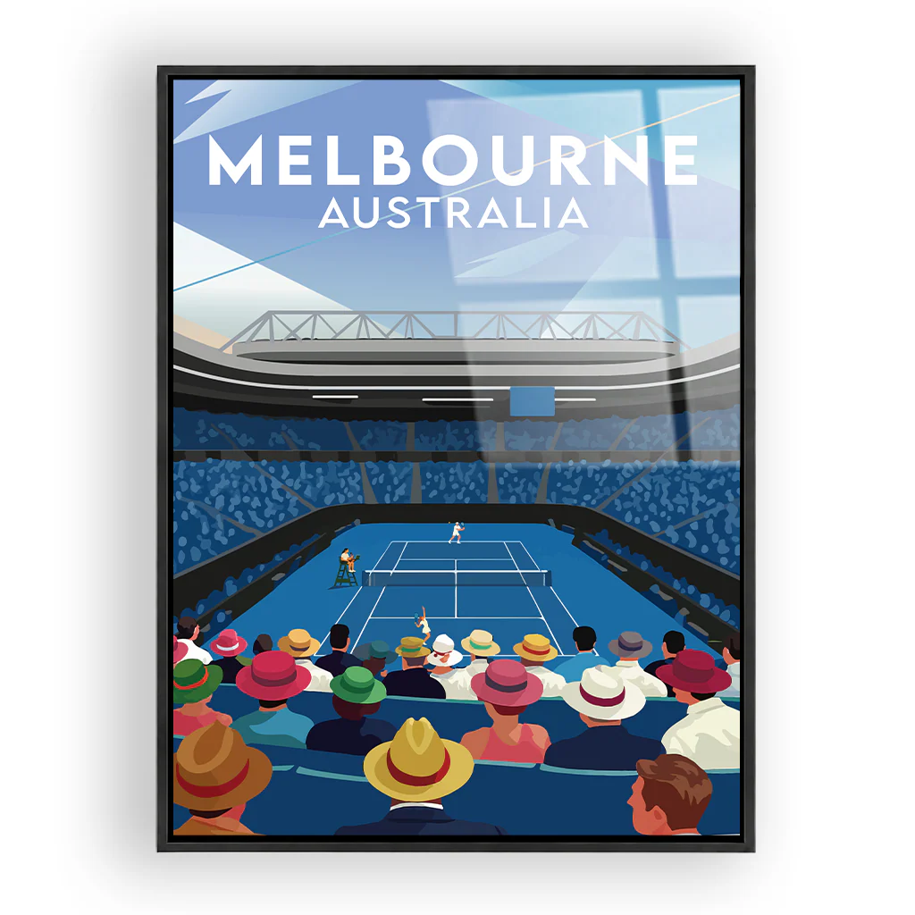 tennis-melbourne acryl_rahmen_schwarz