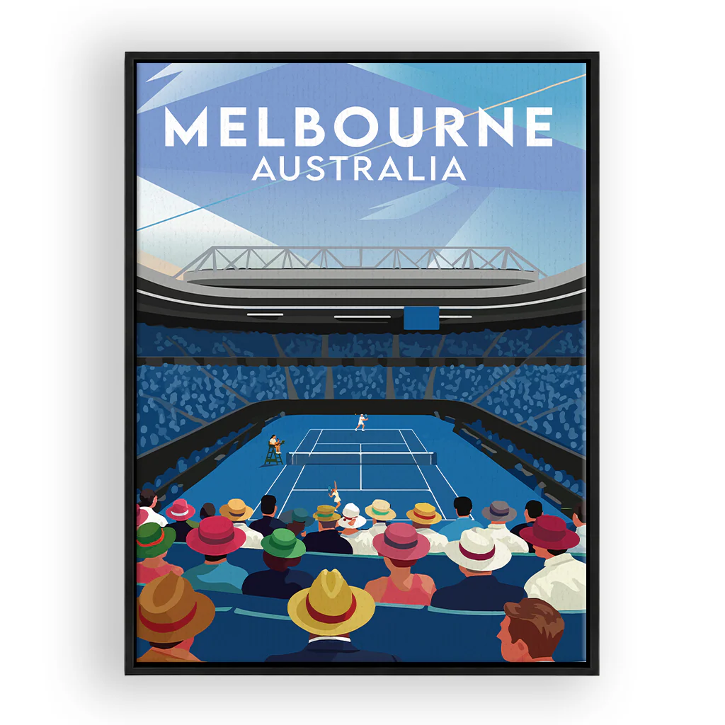 tennis-melbourne leinwand_rahmen_schwarz