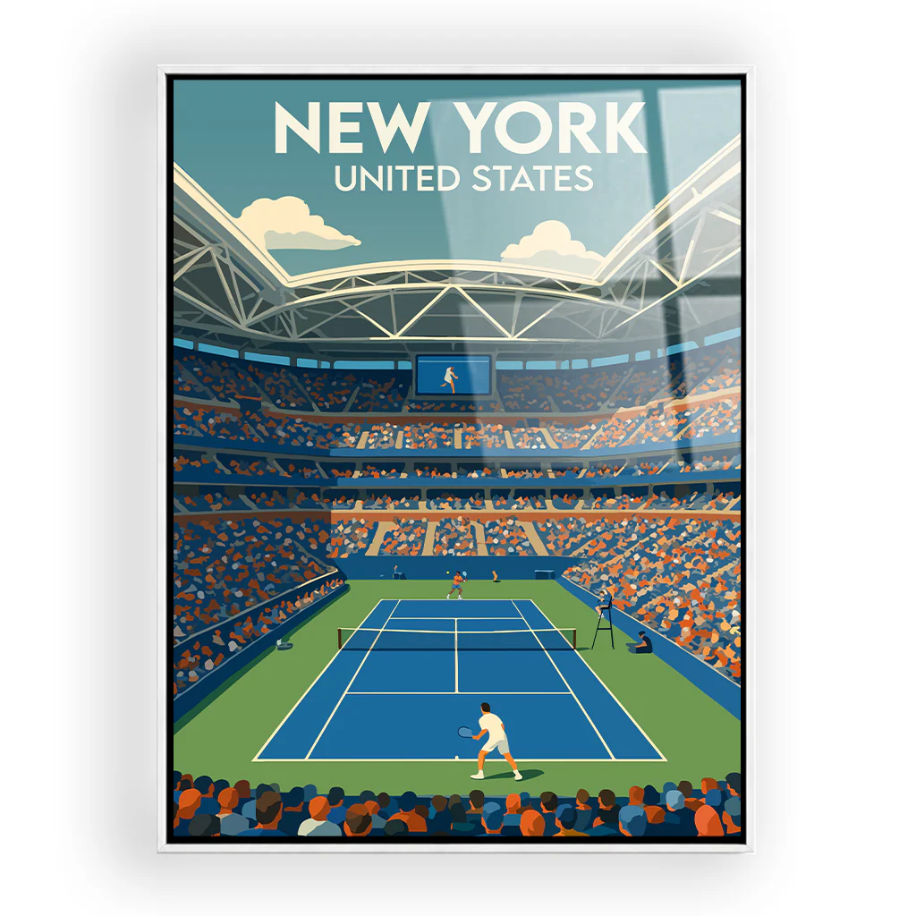 tennis-new-york acryl_rahmen_weiss