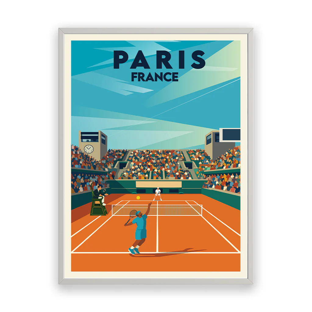 tennis-paris poster_rahmen_weiss